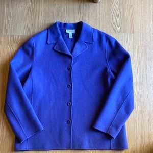 Talbot’s Fleece ButtondownLightweight Blazer w/ piping fuchsia color, size 12